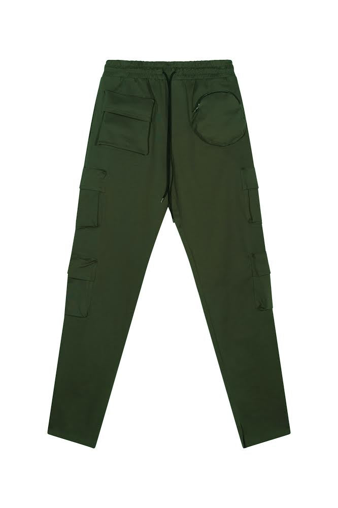 Khaki Green 3D Utility Cargos