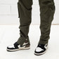 Khaki Green 3D Utility Cargos