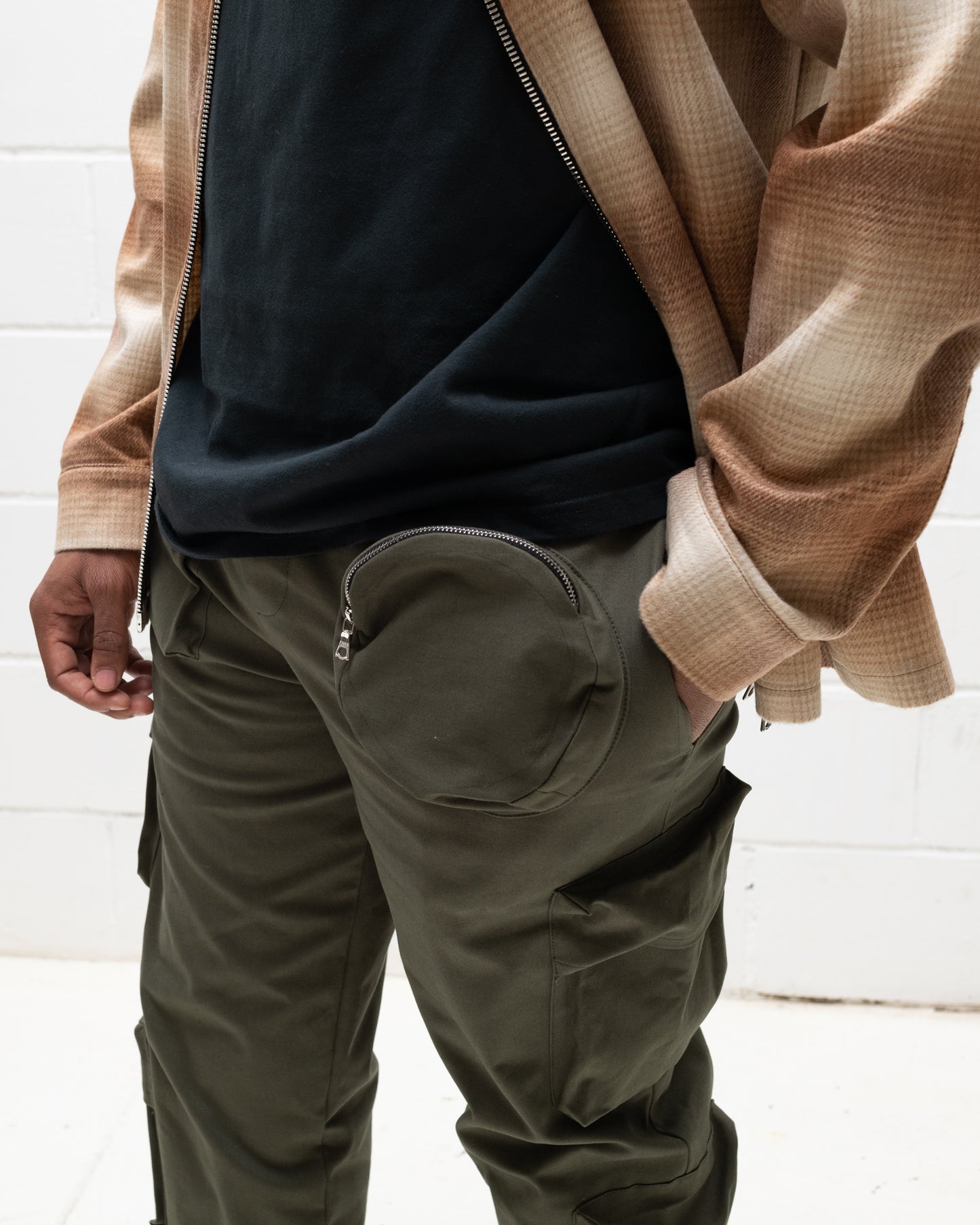 Khaki Green 3D Utility Cargos